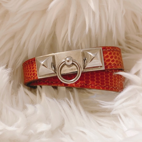 Hermes Jewelry - Hermes lizard leather kelly double tour bracelet